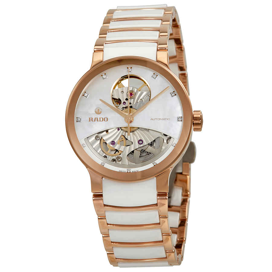 Rado Centrix Ladies Automatic Watch R30248902 In Gold / Gold Tone / Mop / Mother Of Pearl / Rose / Rose Gold / Rose Gold Tone / White