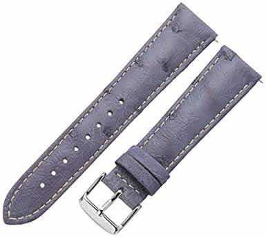 Hadley Roma Matte Agate Grey 21 Mm Ostrich Leather Strap