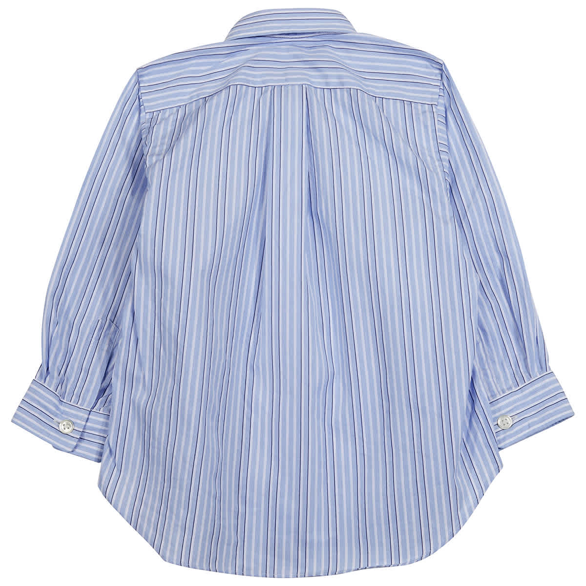 Shop Comme Des Garçons Comme Des Garcon Kids Long Sleeve Striped Shirt In Blue