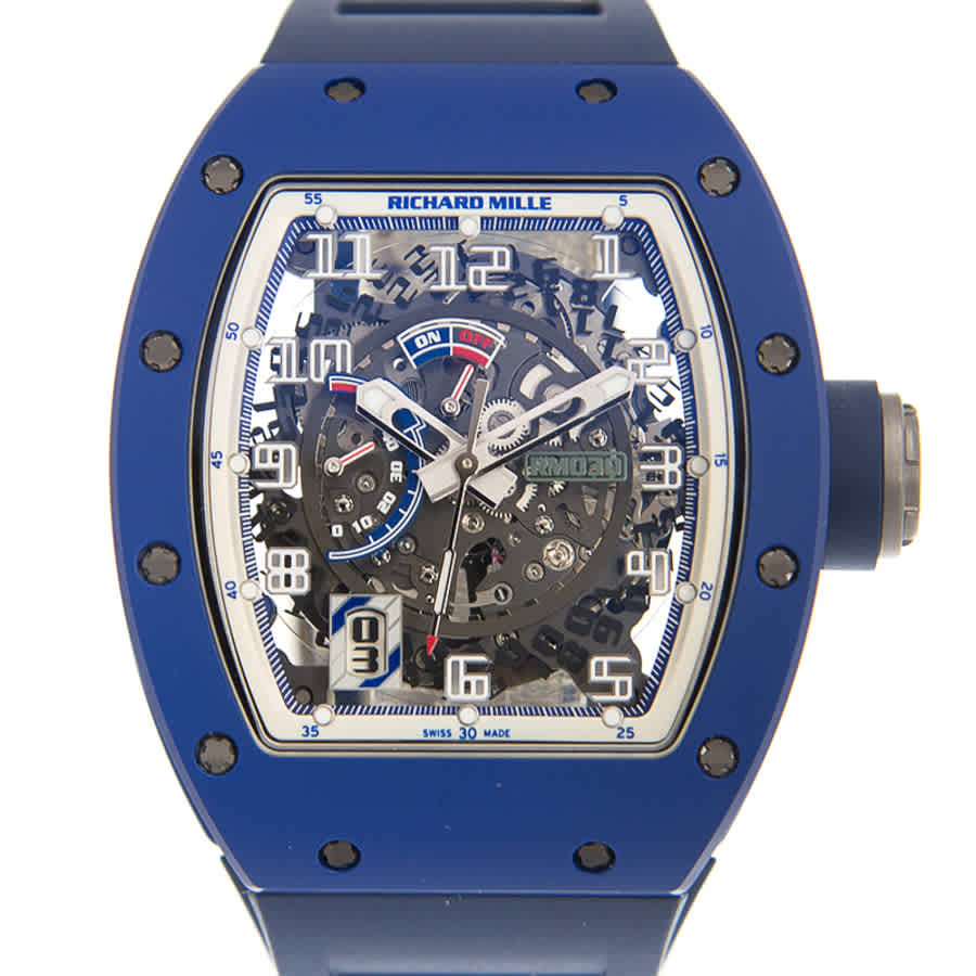 Shop Richard Mille Grand Complications Automatic Watch Rm030 Fq-tzp-b In Blue / Skeleton