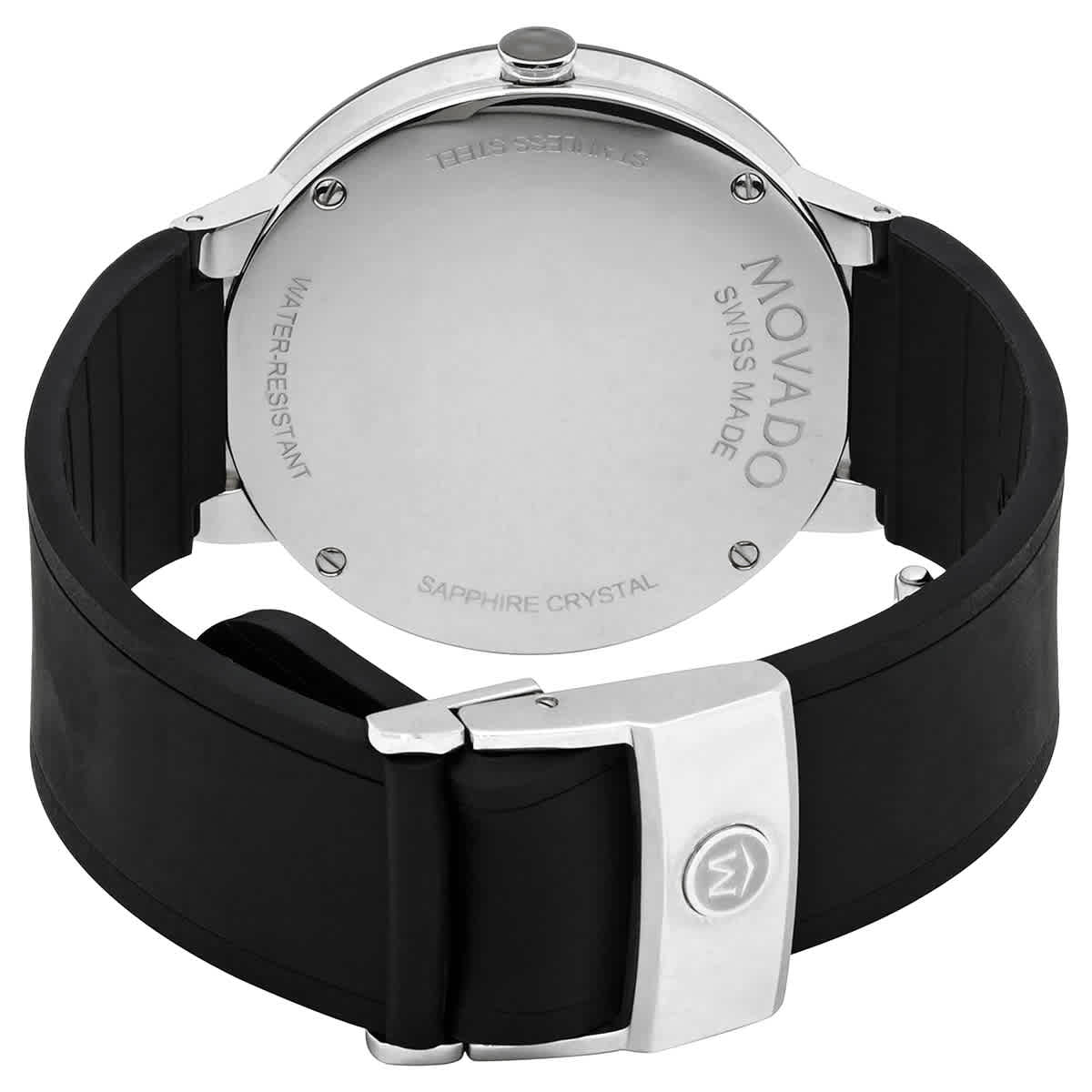 Men's movado sapphire top watch with black dial