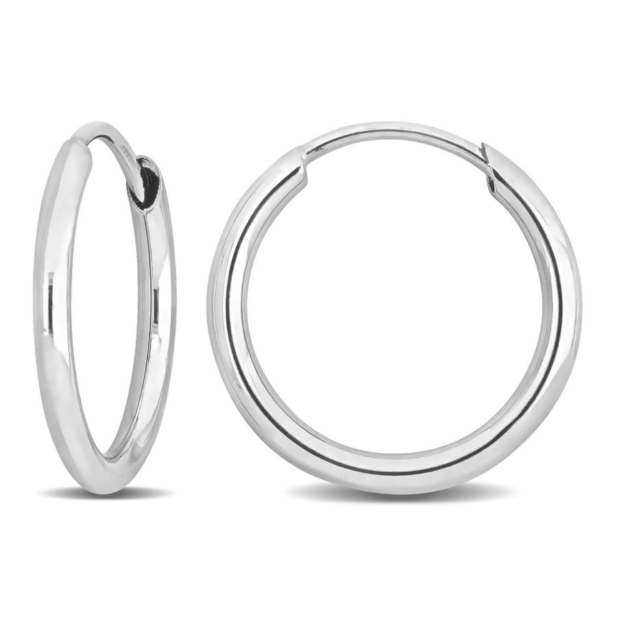 Amour 13mm Hoop Earrings In 14k White Gold In White