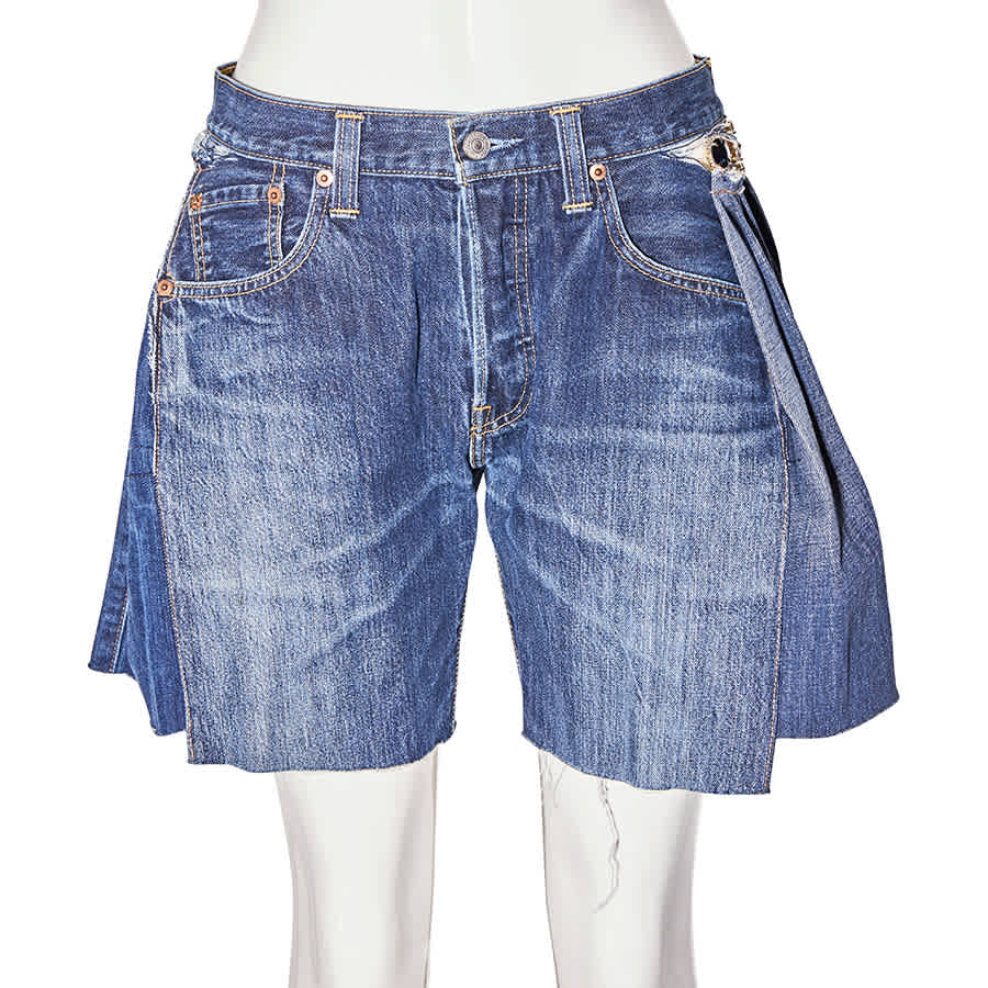 Tiger In The Rain Ladies Shorts Denim Cutout In Blue