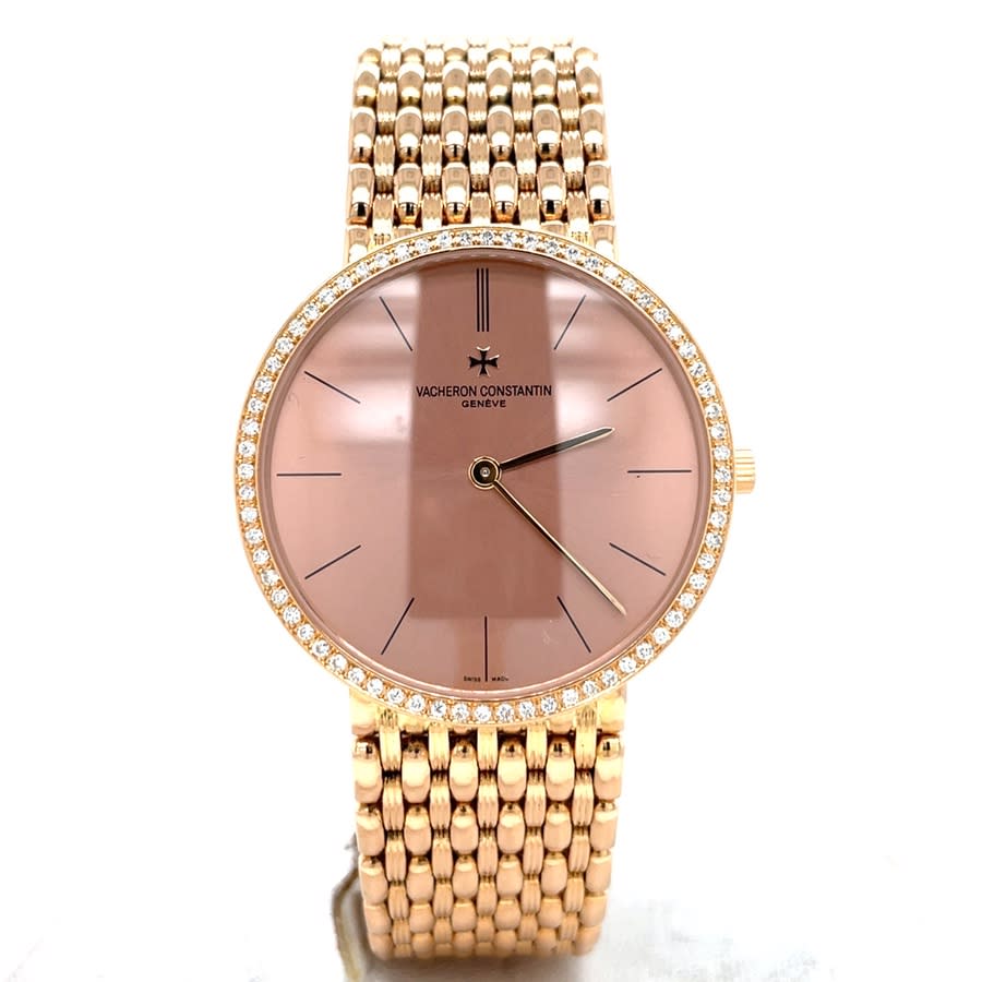 Pre-owned Vacheron Constantin Classic Hand Wind Diamond Pink Dial Ladies Watch 33593/454 In Gold / Gold Tone / Pink / Rose / Rose Gold / Rose Gold Tone