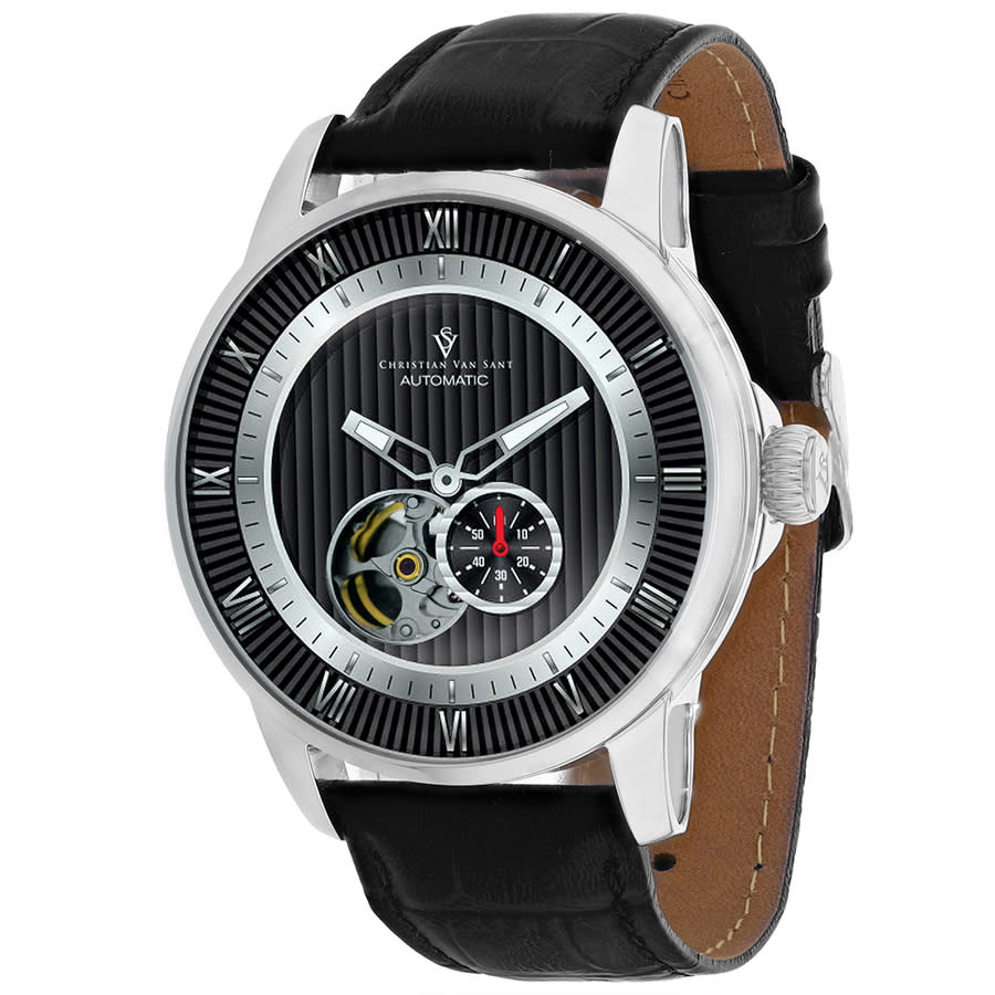 Shop Christian Van Sant Viscay Automatic Black Dial Men's Watch Cv0551