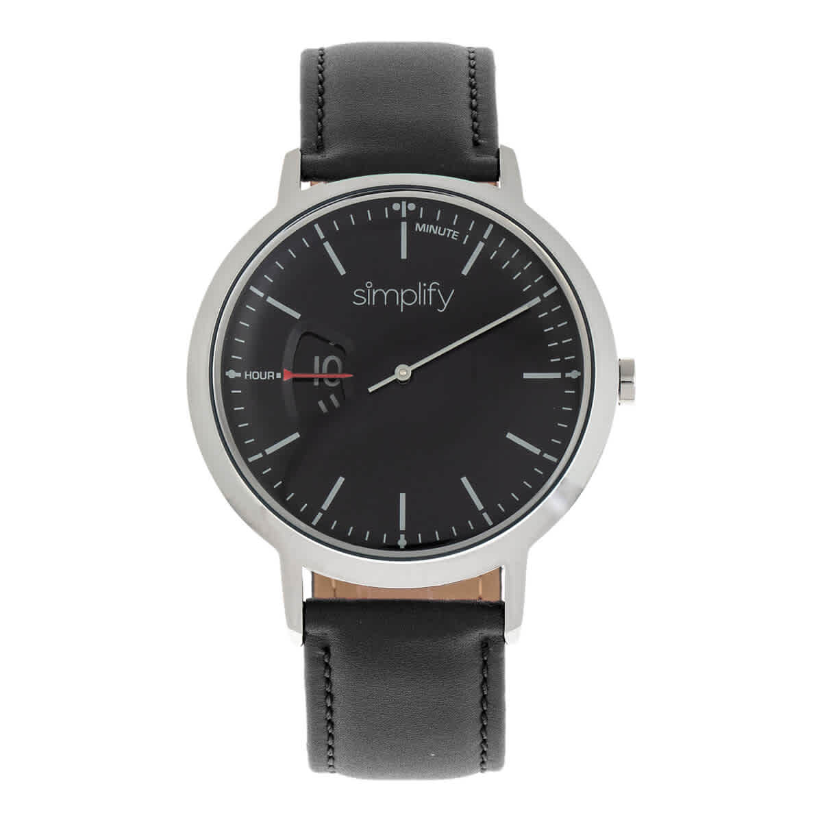 SIMPLIFY SIMPLIFY THE 6500 QUARTZ BLACK DIAL BLACK LEATHER WATCH SIM6502