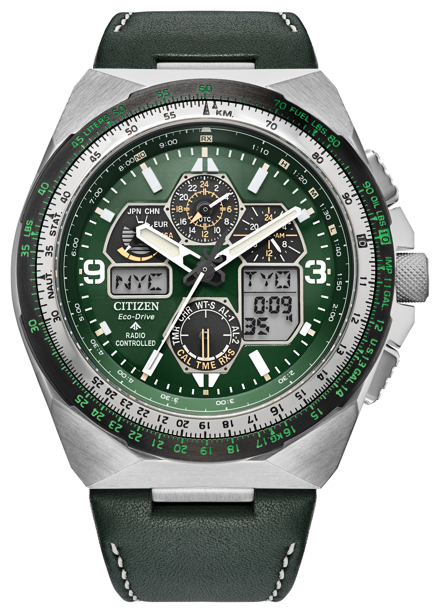 Citizen Chronograph Eco-drive Watch Jy8147-01x In Green