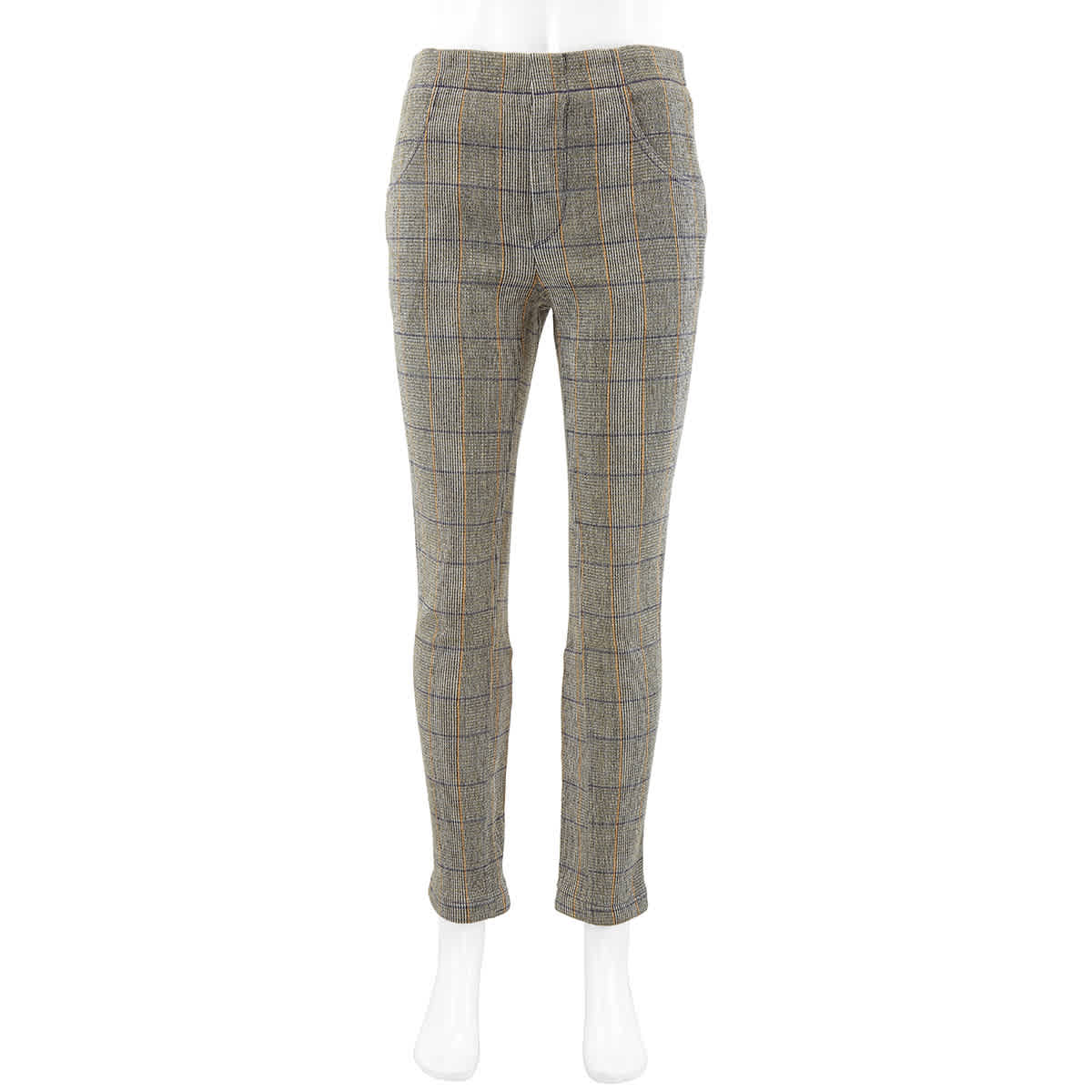 Chloé Chloe Ladies Yellow Checked Cropped Leggings In Yellow