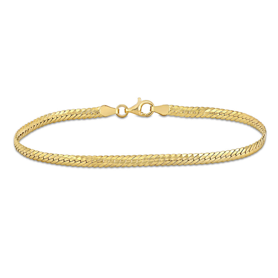 Amour 3mm Herringbone Bracelet In 18k Yellow Gold Plated Sterling In Yellow