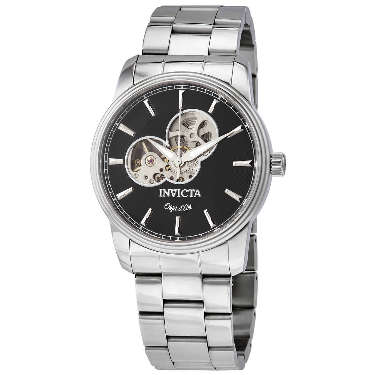 Invicta Objet D Art Automatic Black Dial Mens Watch 27559 In Black,silver Tone