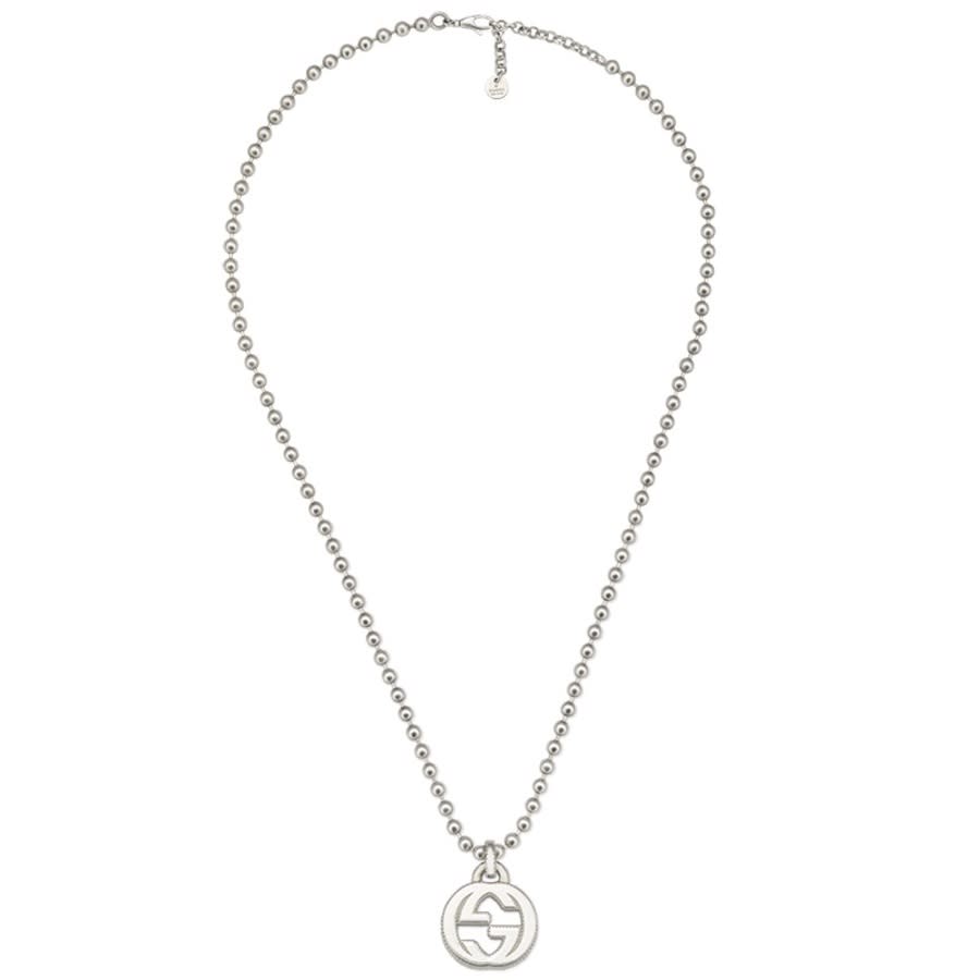 Gucci Interlocking G Sterling Silver Necklace In Silver-tone