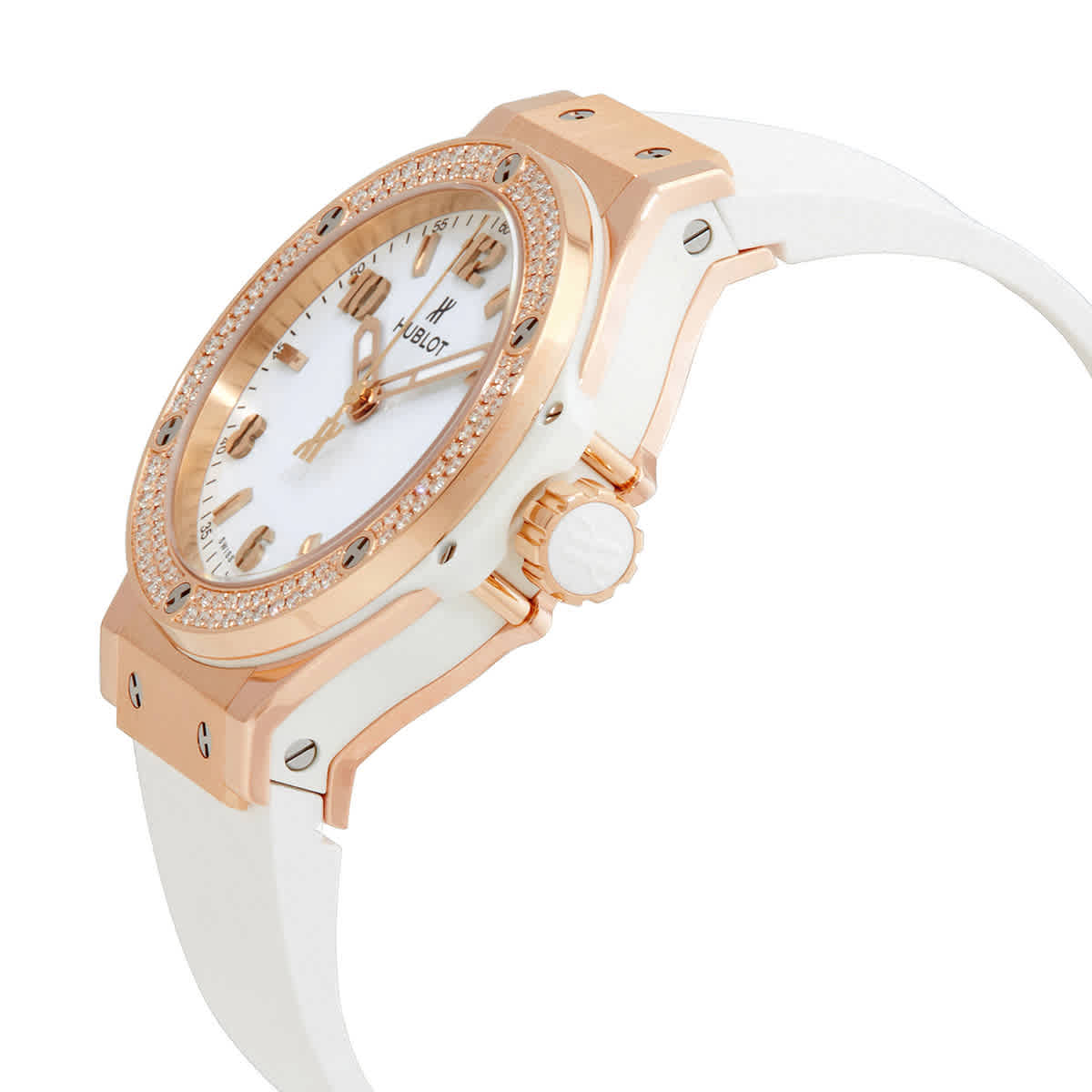 Shop Hublot Big Bang Diamond Ladies Watch 361pe2010lr1104 In Gold / Rose / White