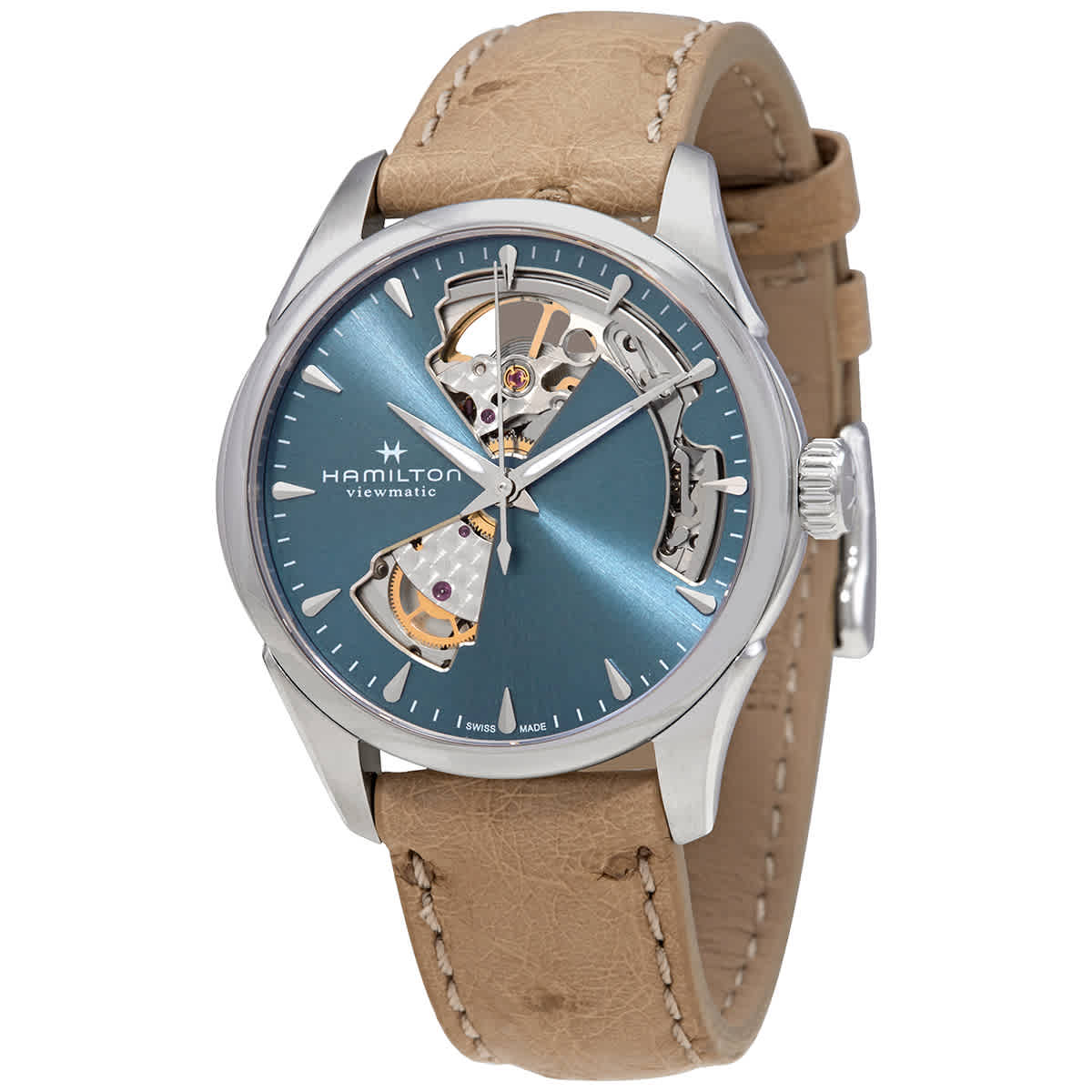 Hamilton Jazzmaster Automatic Blue Dial Ladies Watch H32215840 In Beige / Blue