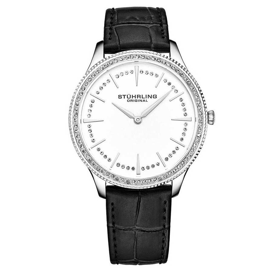 Stuhrling Original Symphony Silver-tone Dial Ladies Watch M15882 In Black / Silver