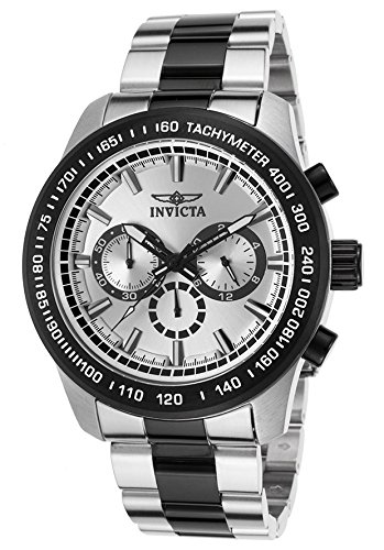 Invicta Speedway Chronograph Silver Dial Two-tone Mens Watch 21799 In Black,silver Tone,two Tone