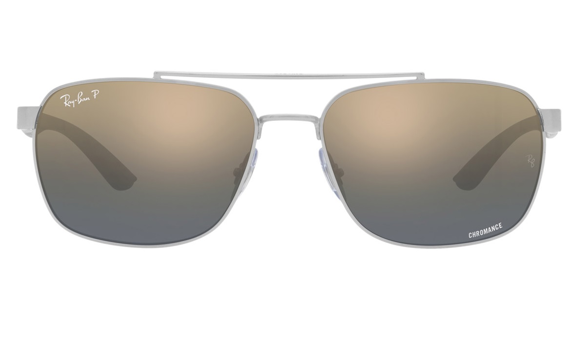 Ray Ban Sunglasses Man Rb3701 - Black Frame Blue Lenses Polarized 59-17 In Blue / Gold / Silver