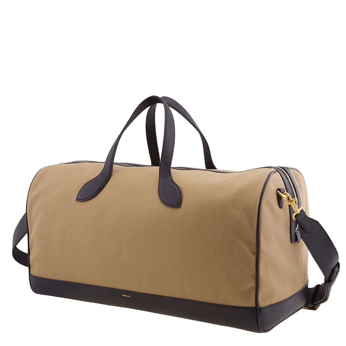 Bally Bar Weekender Duffle Bag In Sand/black/oro