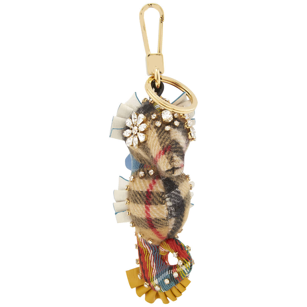 Burberry Antique Yellow Multi Crystal Studded Seahorse Key/bag Charm