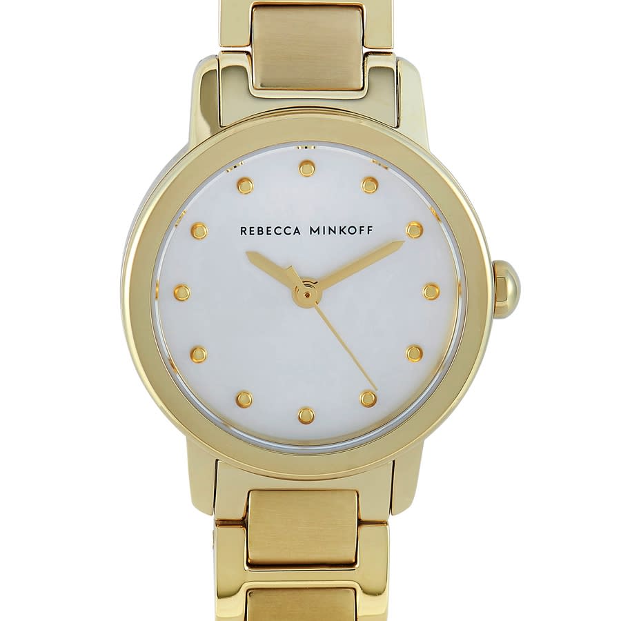 Shop Rebecca Minkoff Bffl Quartz Silver White Dial Ladies Watch 2200333 In Gold Tone / Silver / White