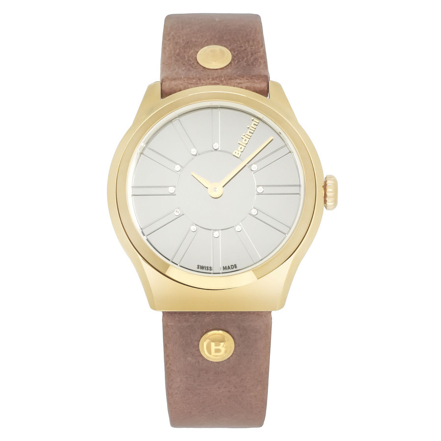 Baldinini Adria Quartz Silver Dial Ladies Watch 01.l.02.adria In Brown / Gold Tone / Silver / Yellow