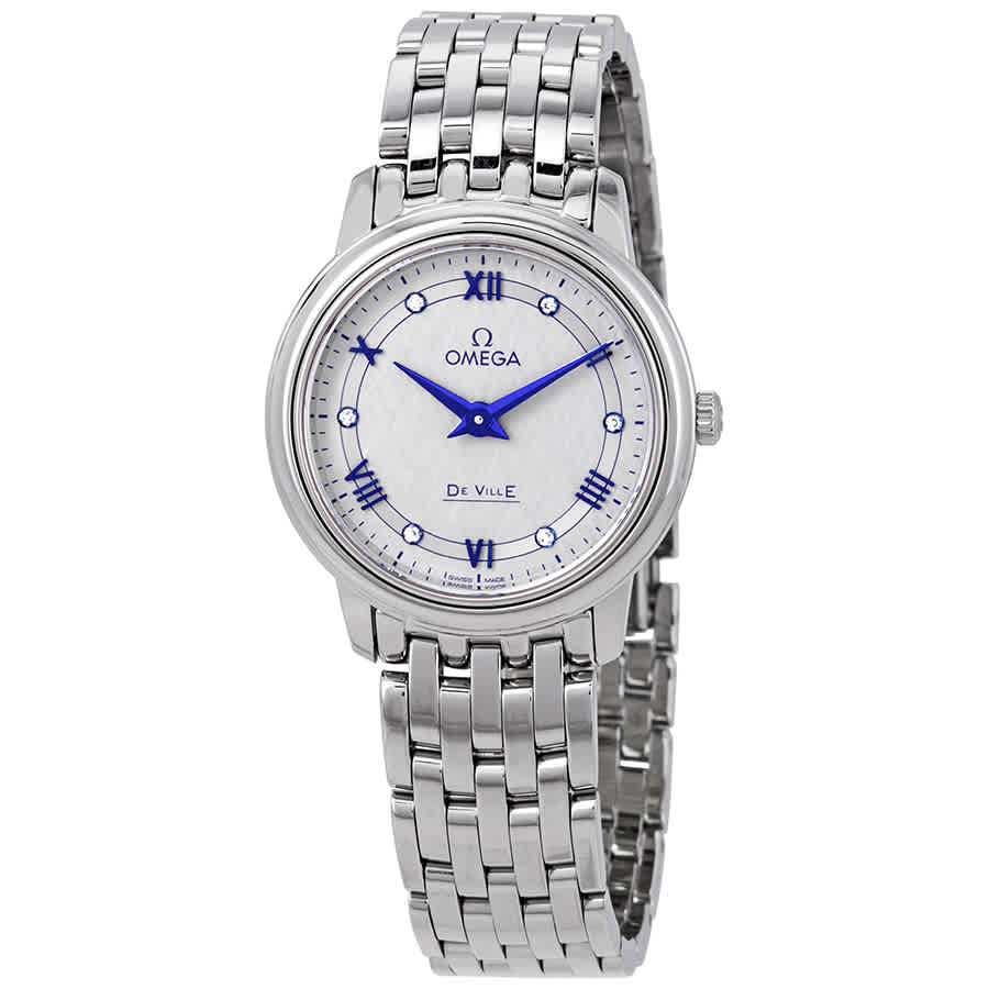Omega De Ville Diamond Grey Dial Ladies Watch 424.10.27.60.56.002 In Blue / Grey