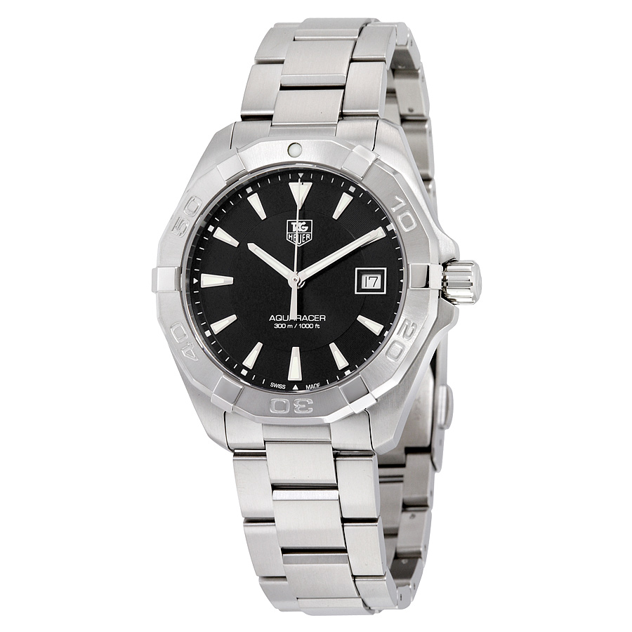 TAG HEUER PRE-OWNED TAG HEUER AQUARACER QUARTZ BLACK DIAL MENS WATCH WAY1110.BA0928