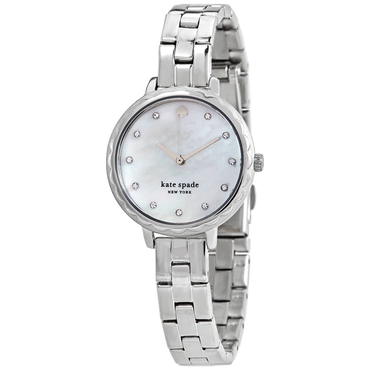 Kate Spade mother of pearl crystal watch Kate Spade Mother Of Pearl Roes Gold Tone Watch with Floral  main image 4