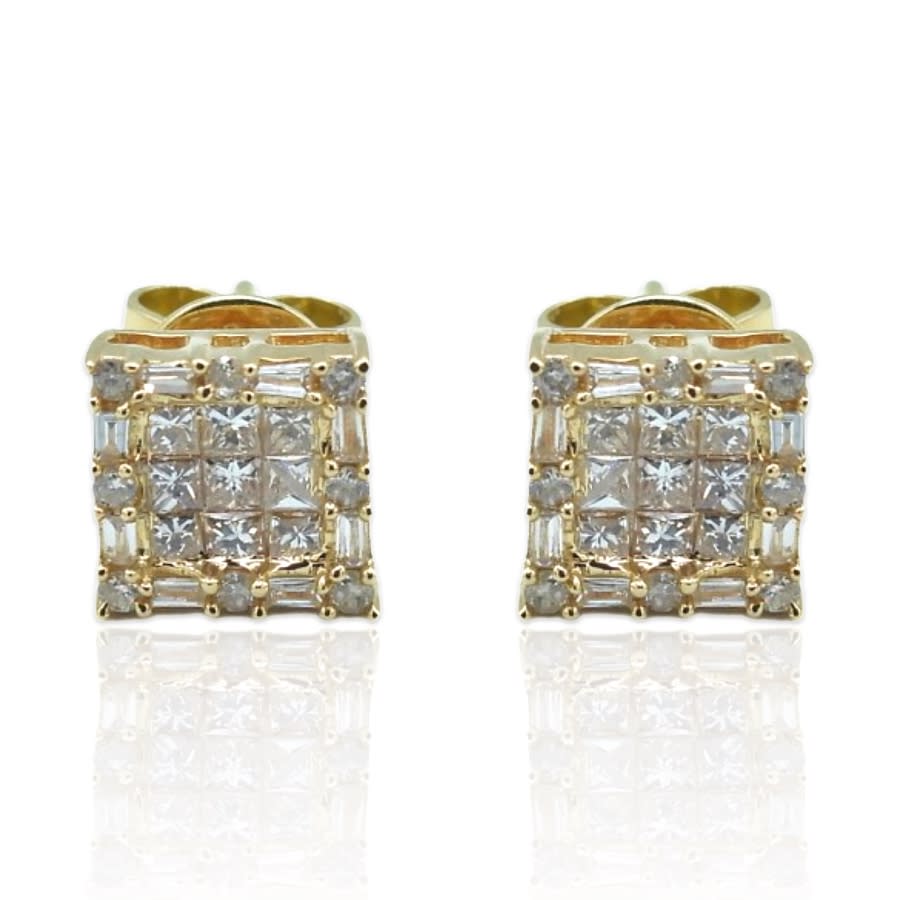 Tresorra 18k Yellow Gold Diamond Stud Earrings