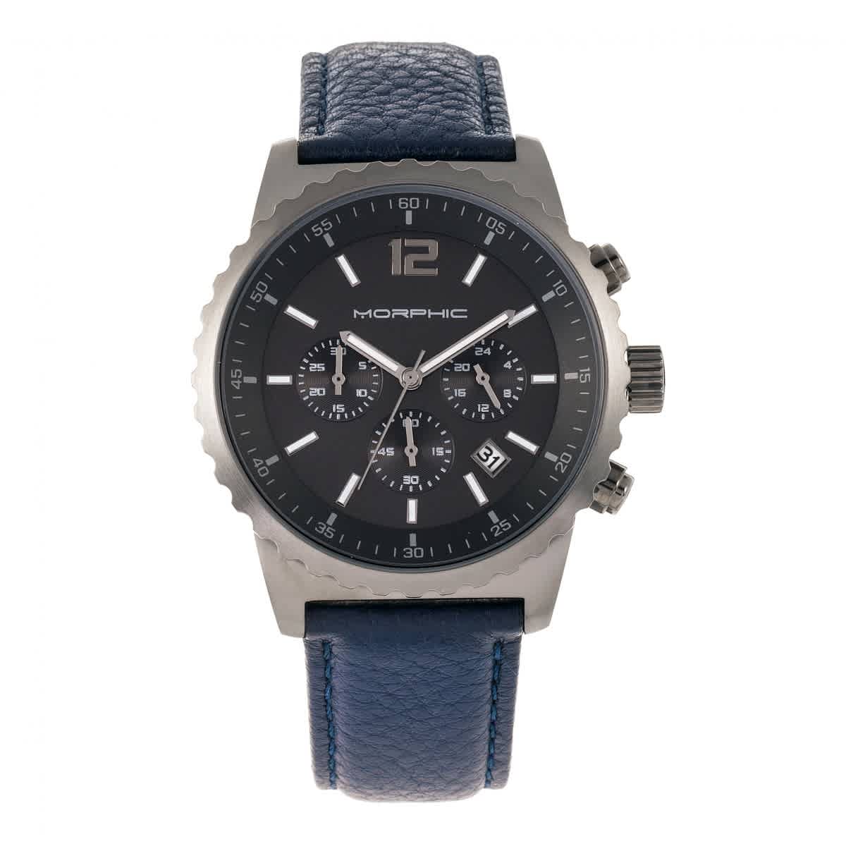 Morphic M67 Series Chronograph Black Dial Mens Watch 6706 In Blue / Maritime