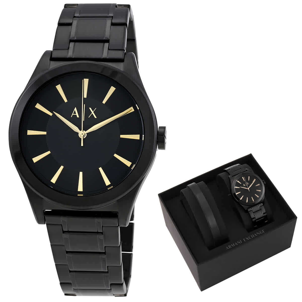 Armani Exchange Armani Exchange Active Black Dial Mens Gift Set