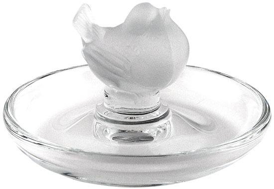 Lalique Crystal Pinson Finch Ring/Pin Tray 10705