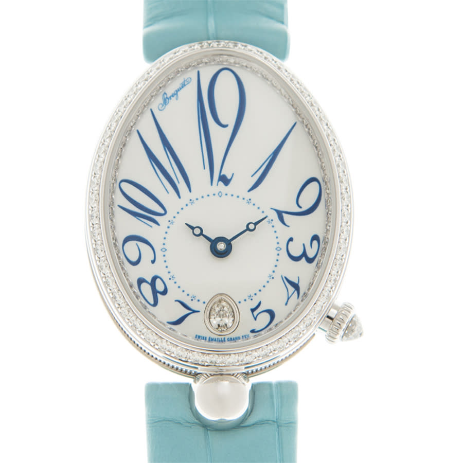 Breguet Reine De Naples Automatic White Dial Ladies Watch 8918bb/28/964/d00d In Blue / Gold / White