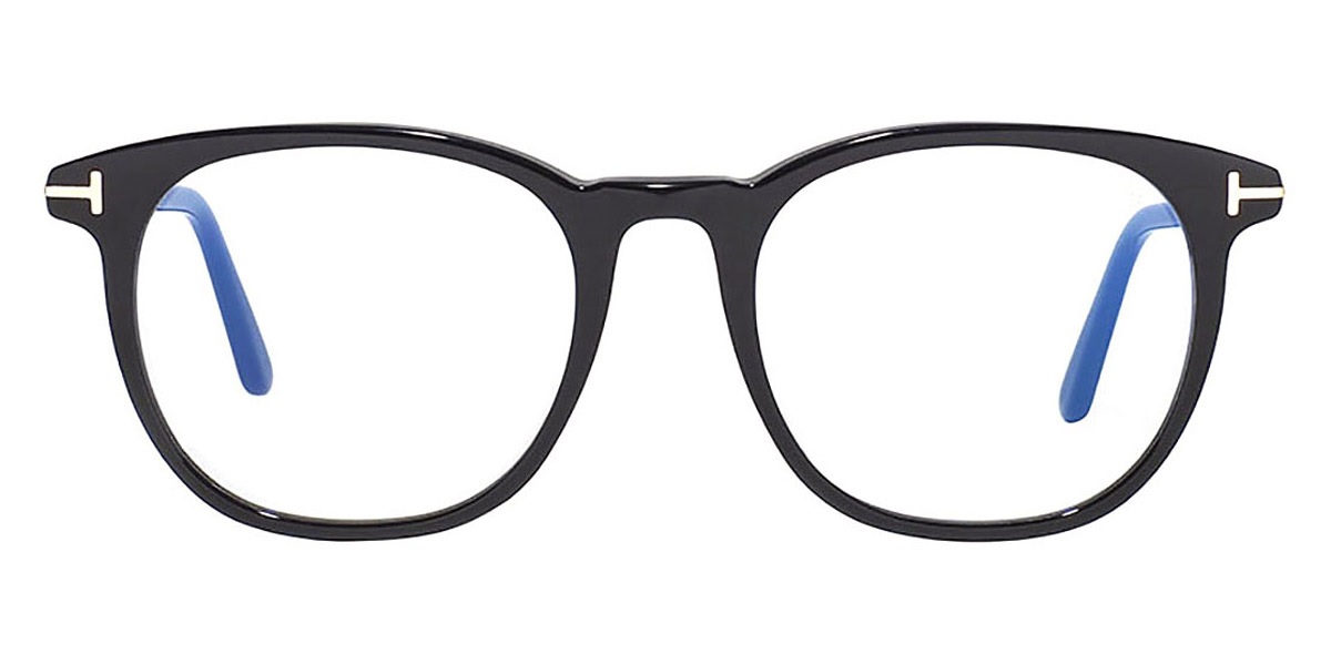 Tom Ford Ft5629-b Shiny Black Unisex Eyeglasses In Black / Blue