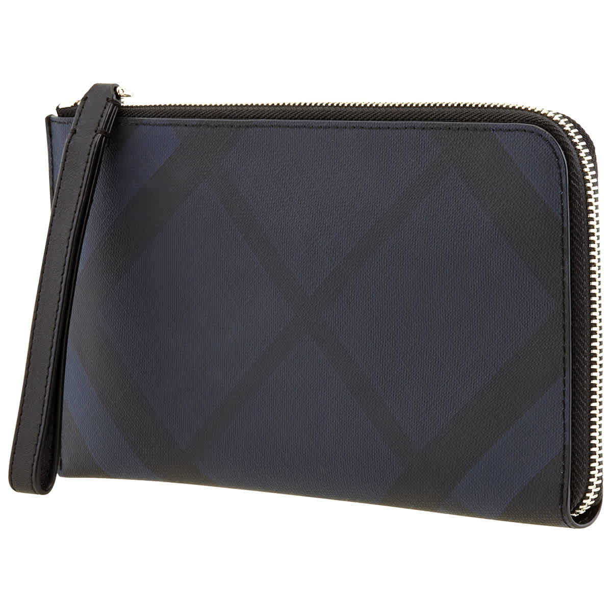 Burberry London Check Travel Wallet In Black,blue