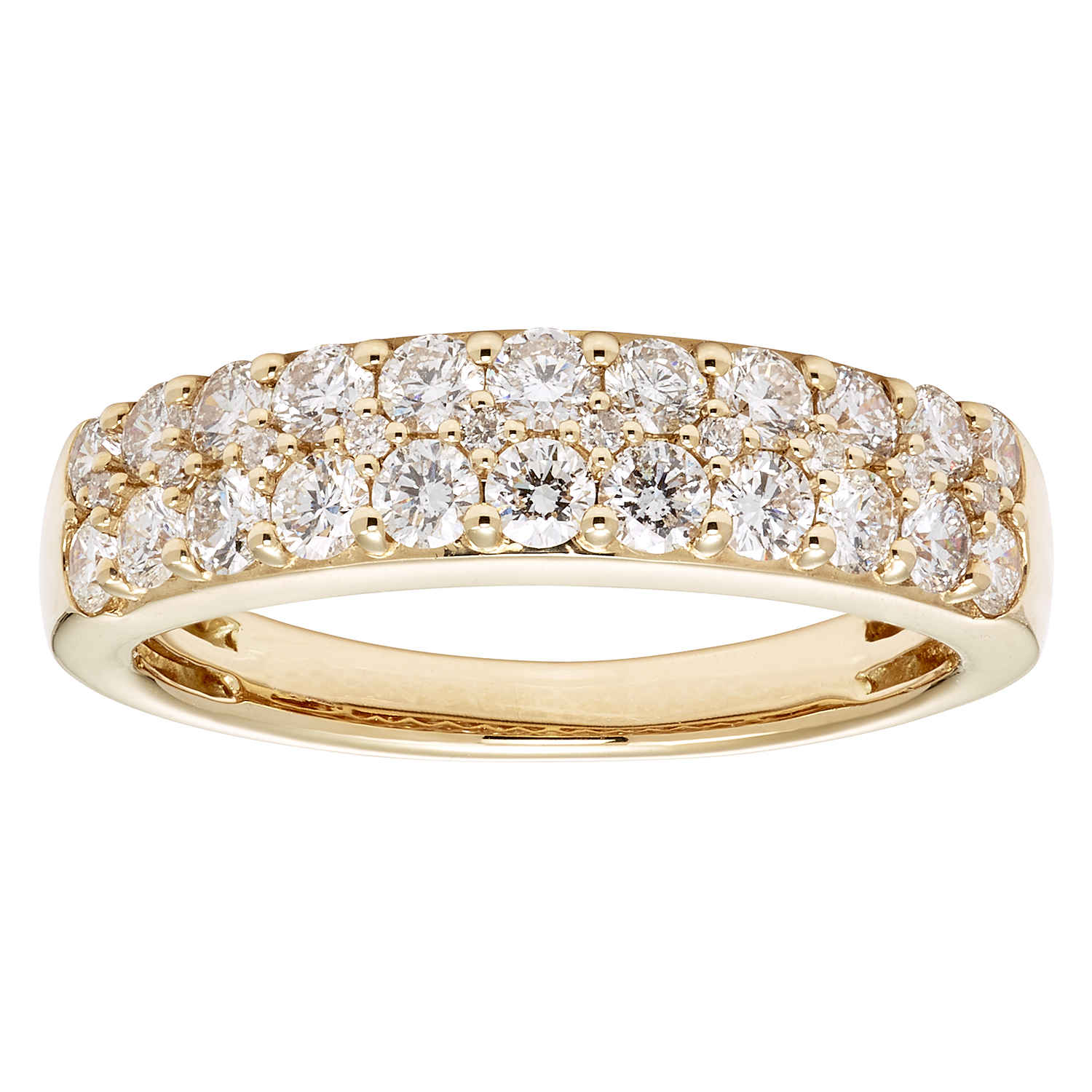 Cya K Certified Diamond Wedding Ring 1ct 14k Yellow Gold R124129y-7 Size 7 In Gold Tone,yellow