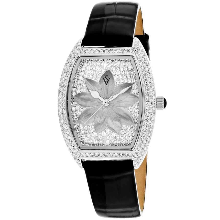 Shop Christian Van Sant Lotus Quartz White Dial Ladies Watch Cv4850 In Black / White