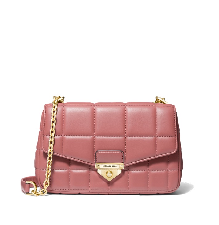 Michael Kors Soho Large Quilted Leather Shoulder Bag In Rose