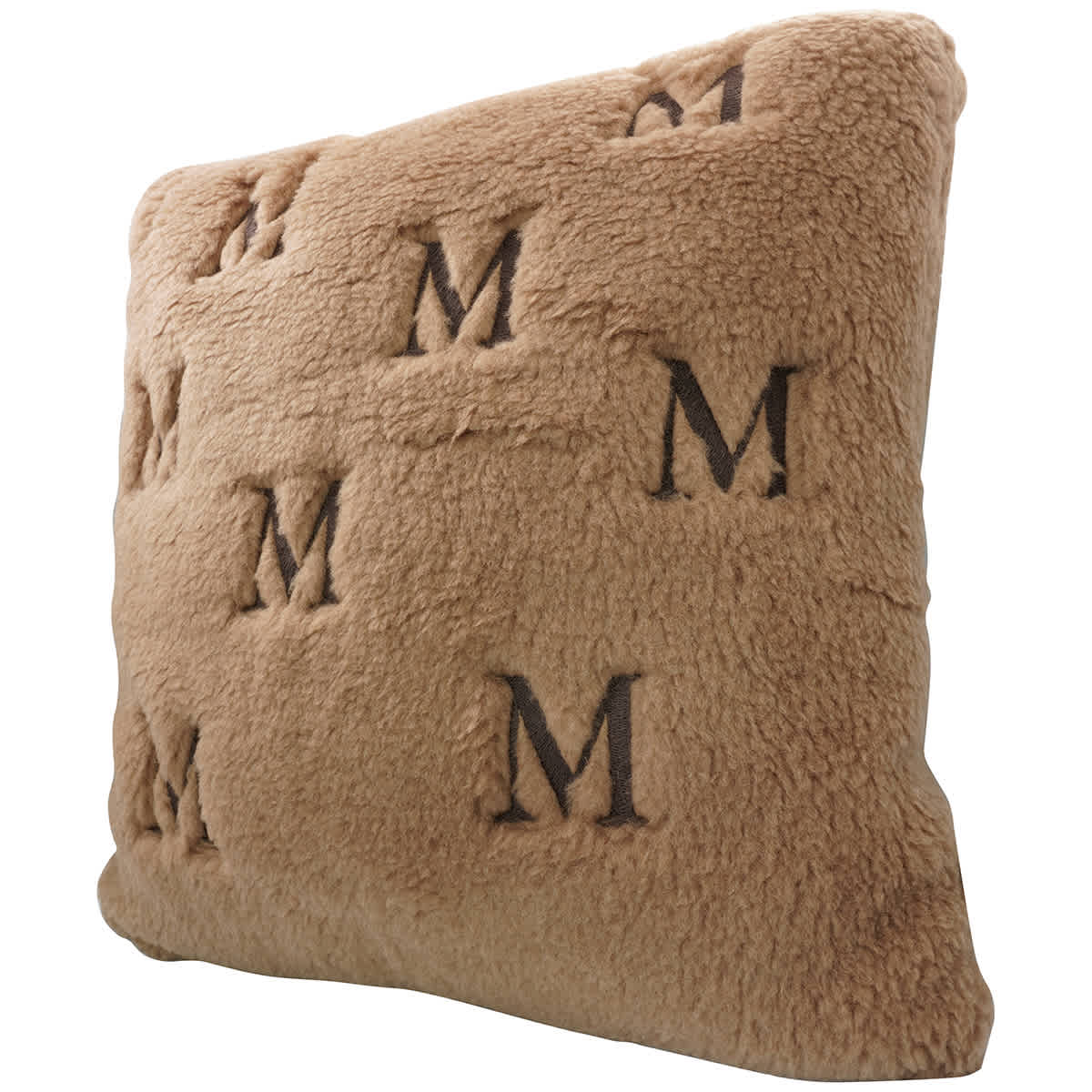 Max Mara Monogrammed Teddy Cushion In Brown