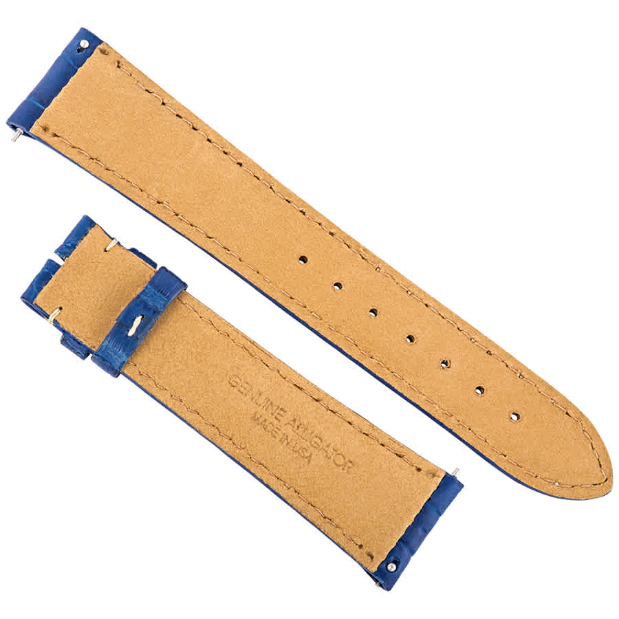 Shop Hadley Roma 21 Mm Matte Electric Blue Alligator Leather Strap