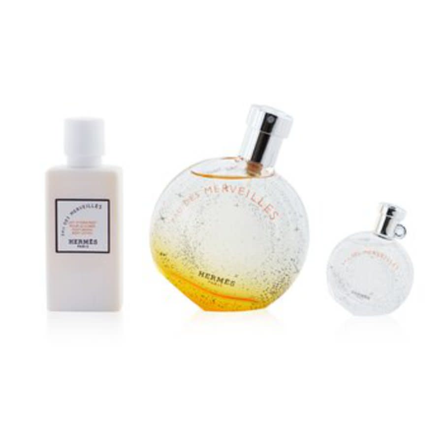 Pre-owned Hermes - Eau Des Merveilles Coffret: Eau Detoilette Spray 50ml + Eau De Toilette 7.5ml + Body Lotion 40ml ( In Pink