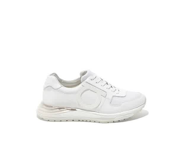 FERRAGAMO MENS GANCINI SNEAKERS IN WHITE