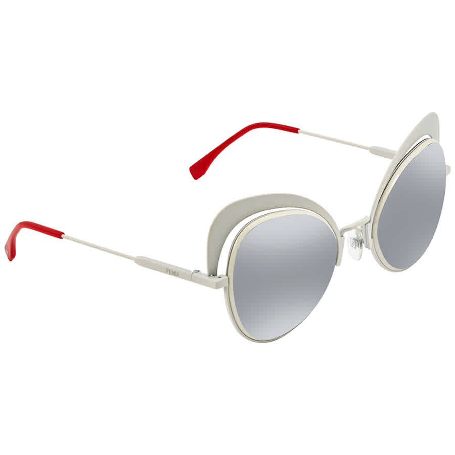 FENDI EYESHINE VIOLET GRADIENT SILVER MIRROR CAT EYE LADIES SUNGLASSES FF 0247/S VK6/GO -54