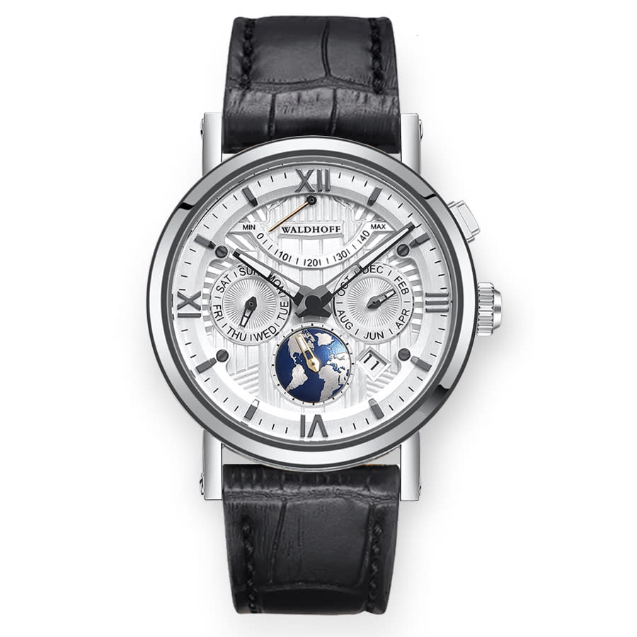 Waldhoff Automatic Watch  Multimatic Ii Diamond Silver In Black / Silver