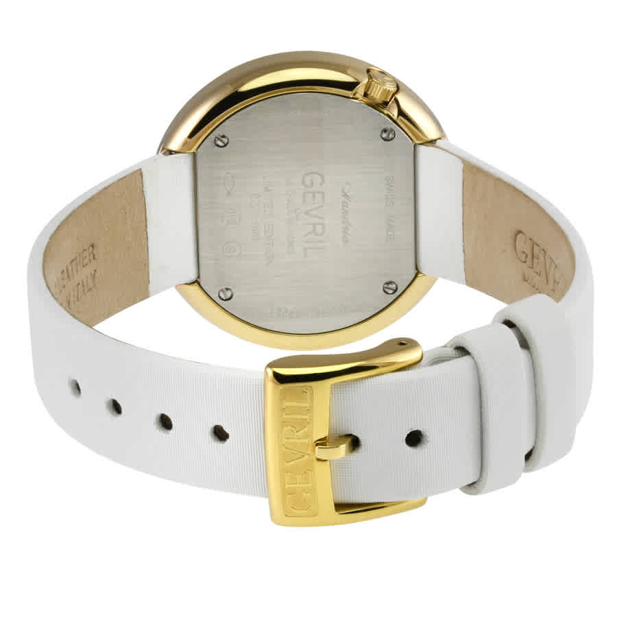 Shop Gevril Gandria Mother Of Pearl Dial Ladies Watch 12221 In Gold Tone / Mop / Mother Of Pearl / White / Yellow