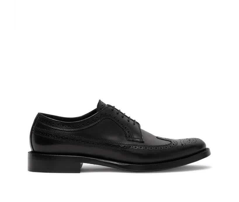Burberry Mens Black Leather Aleighton Derby Brogues