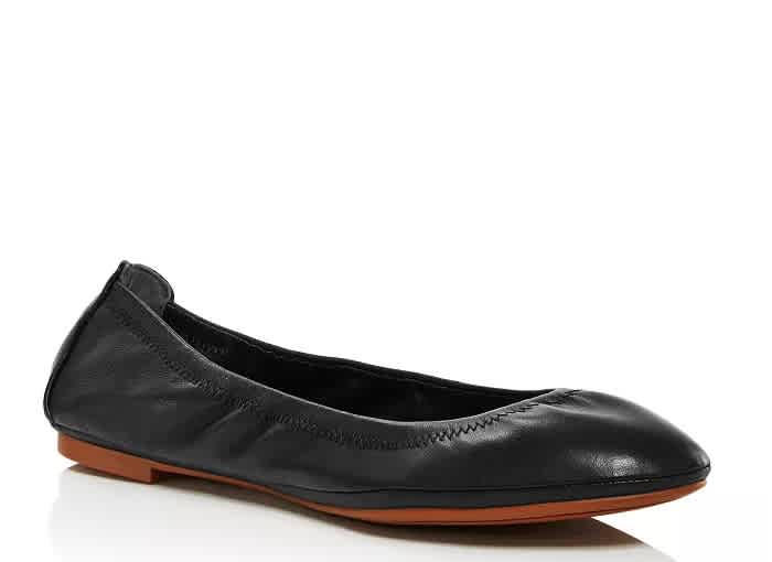 Tory Burch Eddie Napa Leather Ballet Flats In Black