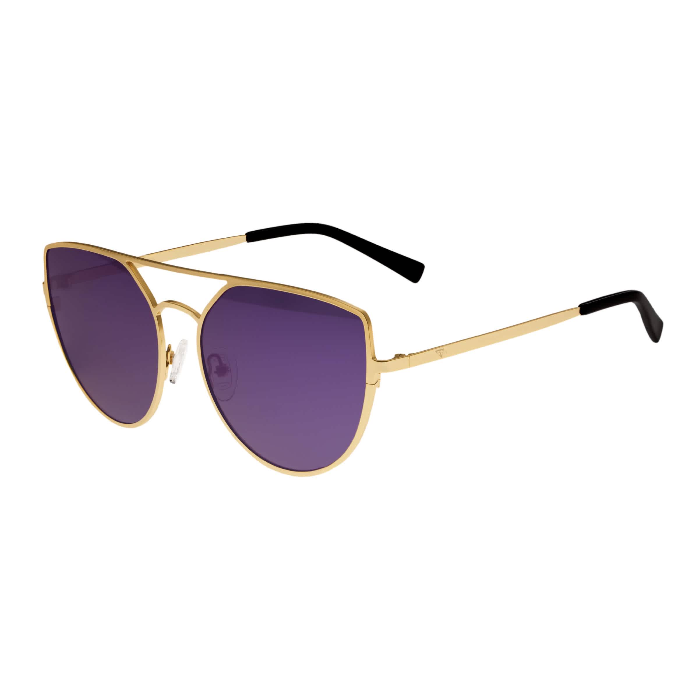 Sixty One Boar Purple Aviator Sunglasses S144pu In Gold Tone,purple