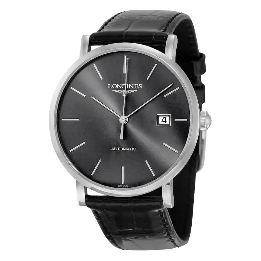 Longines Elegant Automatic Sunray Grey Dial Mens Watch L4.910.4.72.2 In Black,grey,silver Tone