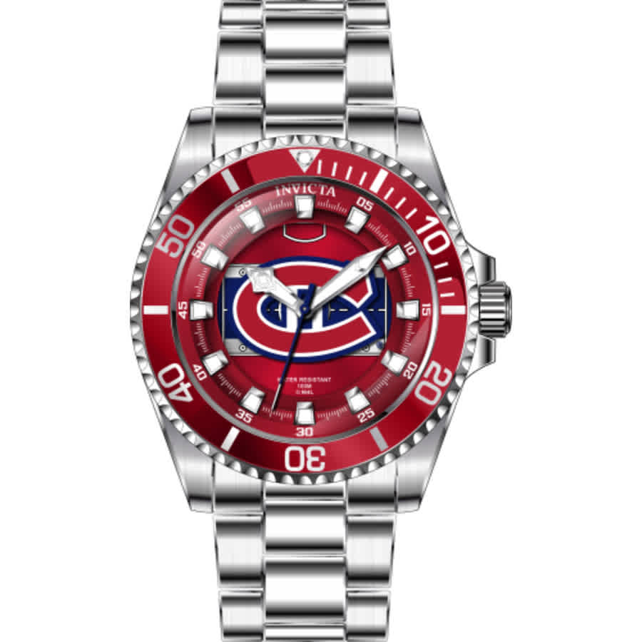 Shop Invicta Nhl Montreal Canadiens Quartz Ladies Watch 42229 In Red   / Blue / Silver / White