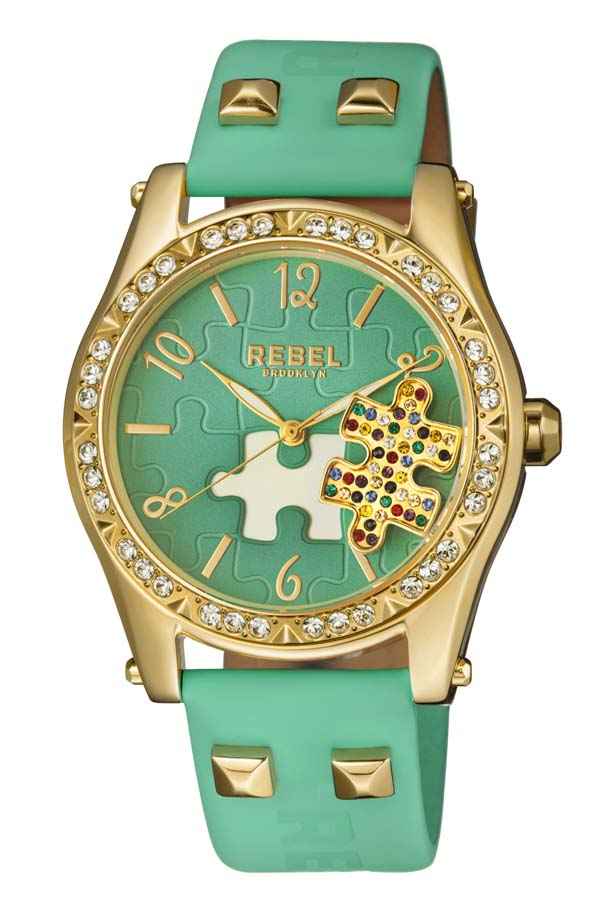 Rebel Gravesend Ladies Watch Rb111-9121 In Gold Tone / Teal